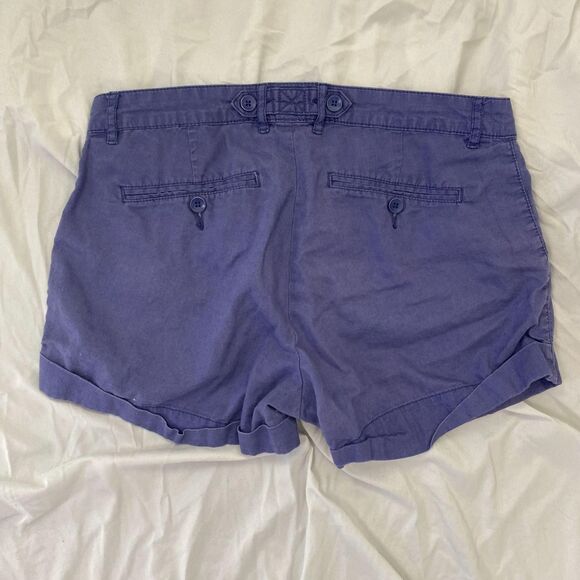 Gap Dark Blue Linen Cotton Early 2000's Low Rise Bermuda Hotpants Shorts 10 / M - Picture 6 of 6